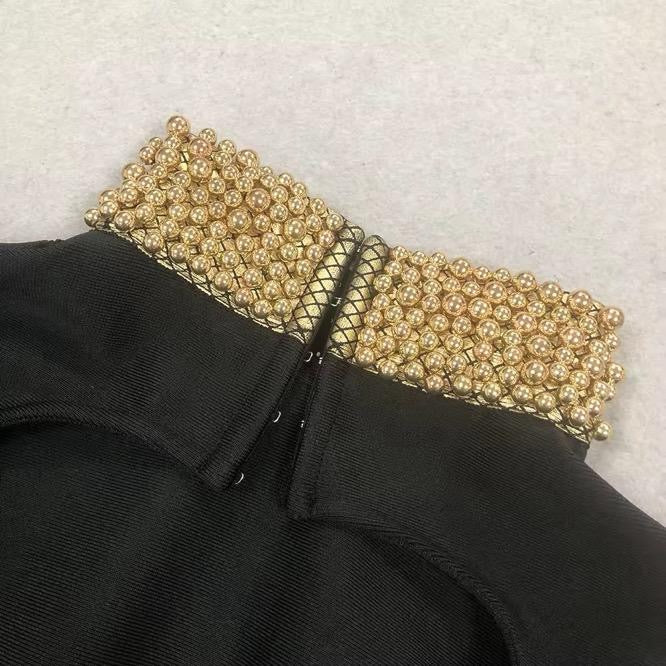 Sophisticated Glitter Dress Long Sleeve Beads Sequined Formal Long Evening Gowns