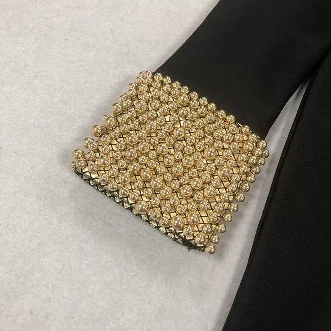 Sophisticated Glitter Dress Long Sleeve Beads Sequined Formal Long Evening Gowns