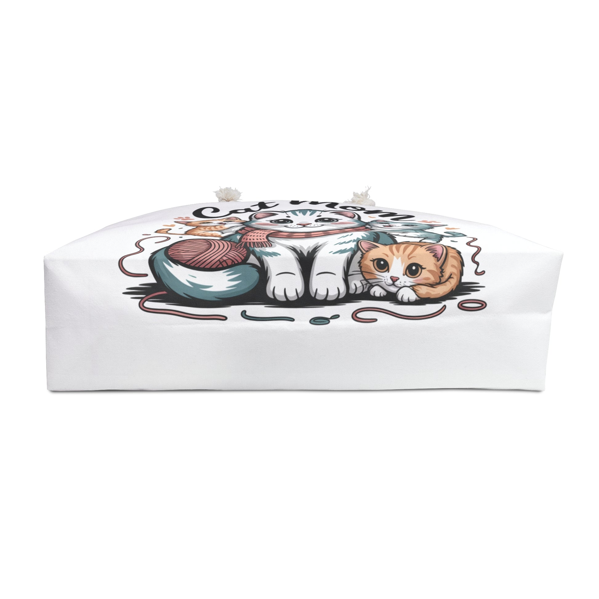 White rectangular box with a cat illustration on a white background